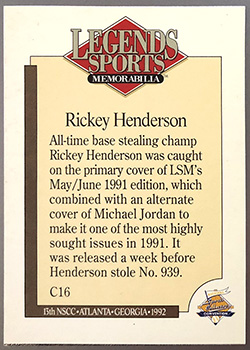   1992 Legends Sports Memorabilia National Sports Card Convention Panels      