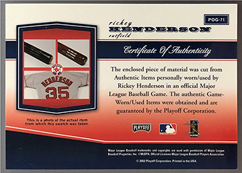 Piece of the Game Materials Game-Used      